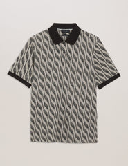 Men JACQUARD POLO - Brown - Ted Baker
