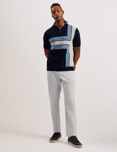 Men HAYBRN - Grey Regular Fit Woven Texture Chinos - Ted Baker