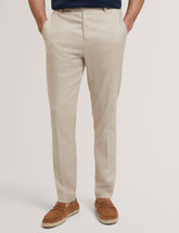 Men SABATON - Slim Fit Stretch Cotton Twill Smart Pants - Ted Baker