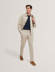 Men SABATON - Slim Fit Stretch Cotton Twill Smart Pants - Ted Baker
