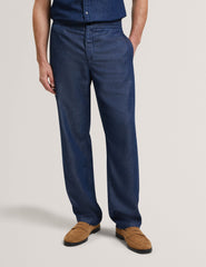 Men GANMO Relaxed Pull-On Chambray Pants - Ted Baker