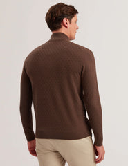 Men KURNLE - T Knit Half Zip Funnel Neck Jumper - Ted Baker