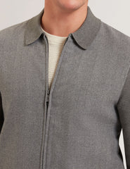 Men DEJO - Herringbone Wool Blend Zip Up Cardigan - Ted Baker