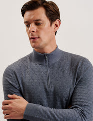 Men KURNLE - T Knit Half Zip Funnel Neck Jumper - Ted Baker
