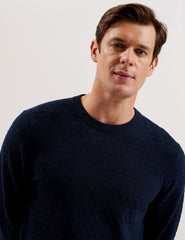 Men LOUNG - Textured T Knit Crew Neck Jumper - Ted Baker