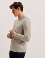 Men LOUNG - Textured T Knit Crew Neck Jumper - Ted Baker