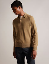 Men KAROLT - Cashmere Knit Long Sleeve Polo Top - Ted Baker