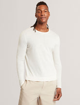 Men YAEN Rolled Edge Linen Blend Crew Neck Jumper - Ted Baker