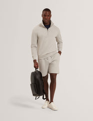 Men DOUGLES Cable Texture Zip-Neck Sweatshirt - Ted Baker