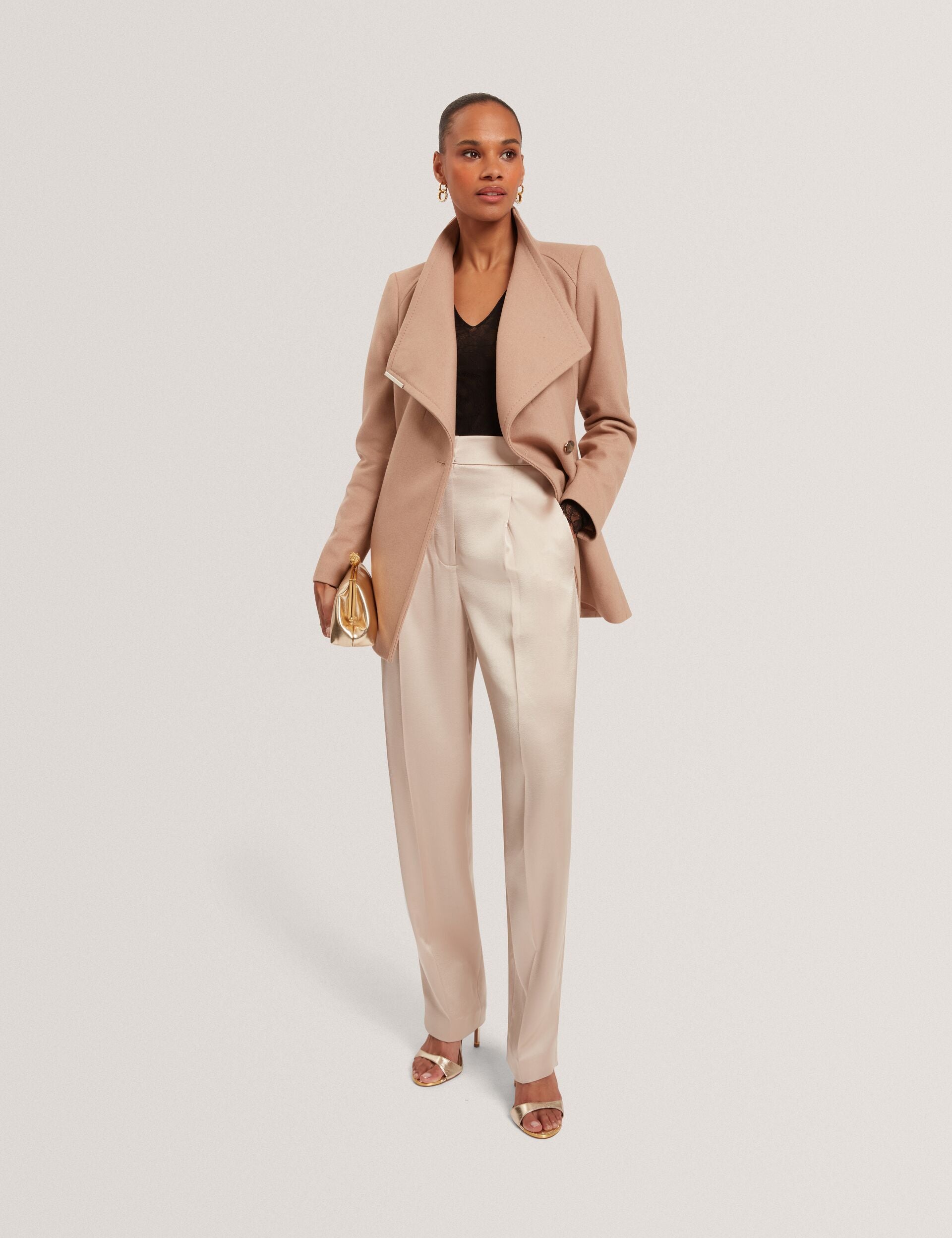 Women|Sale ROSESS Short Belted Wool Wrap Coat - Ted Baker