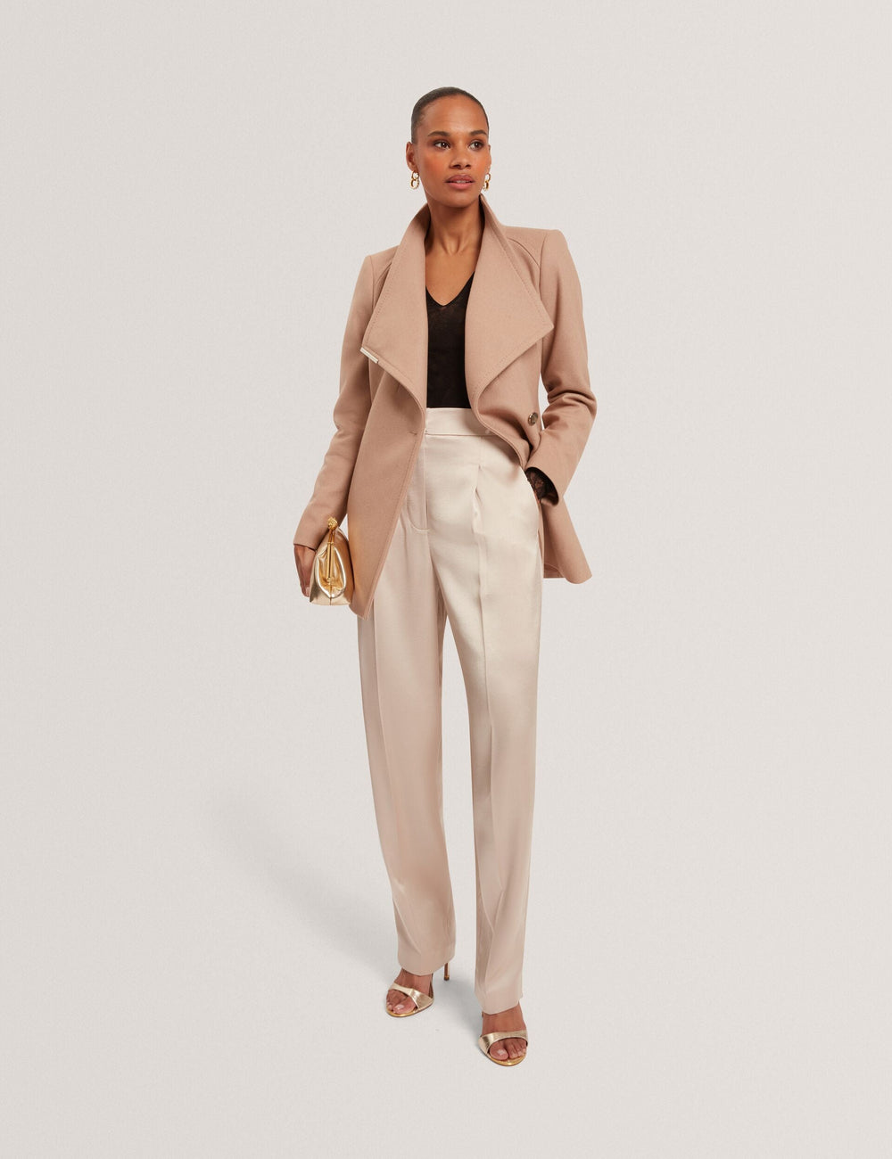 Women|Sale ROSESS Short Belted Wool Wrap Coat - Ted Baker
