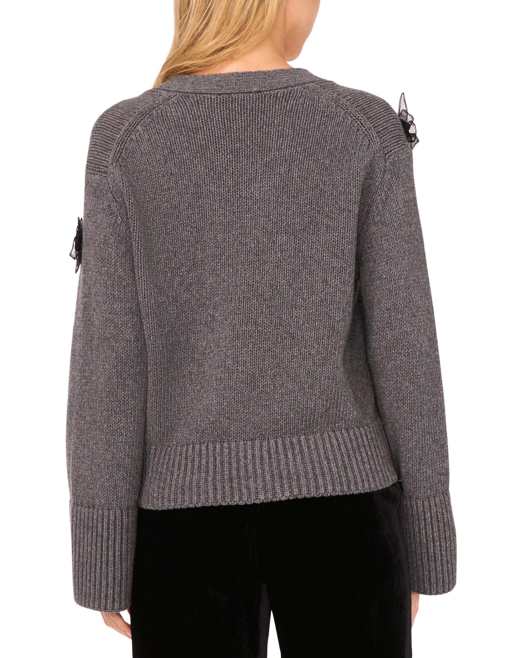 Women|Sale LACHLAN - V-Neck Cardigan with Mesh 3D Rose - Ted Baker