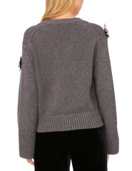 Women|Sale LACHLAN - V-Neck Cardigan with Mesh 3D Rose - Ted Baker