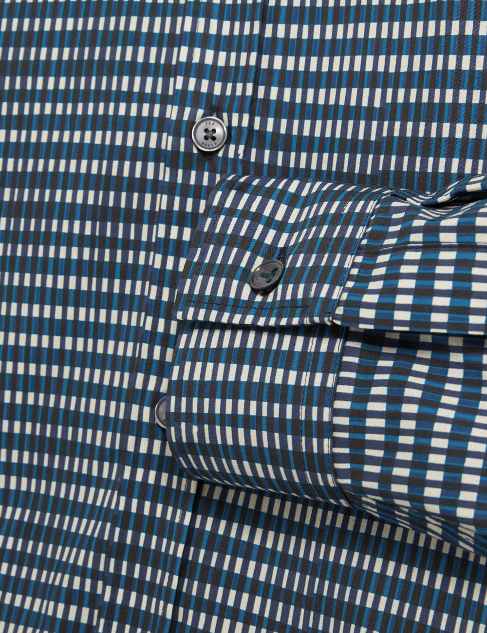 Men HUAYNA Blurred Check Cotton Long Sleeve Shirt - Ted Baker