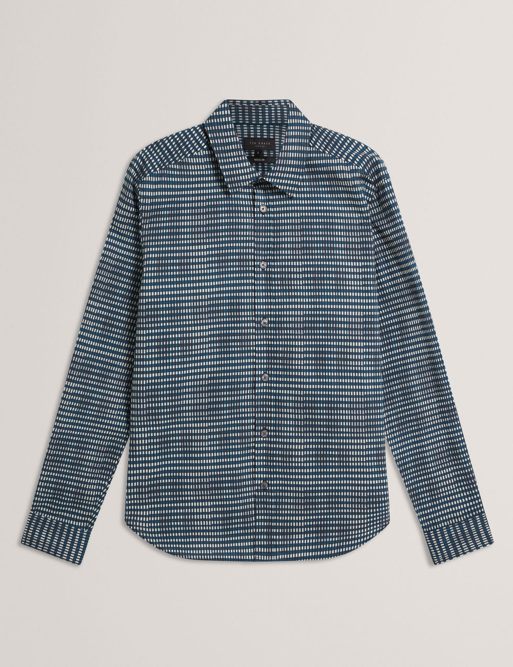 Men HUAYNA Blurred Check Cotton Long Sleeve Shirt - Ted Baker