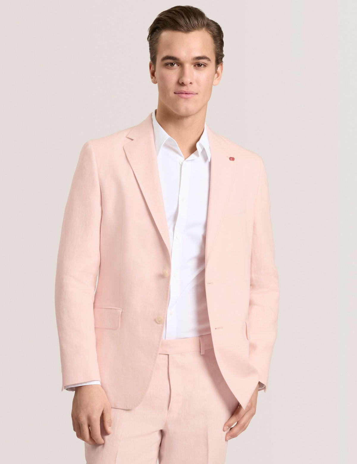 Men WINFRED - Single Breasted Two Button Notch Flat Front Linen Suit Jacket - Ted Baker