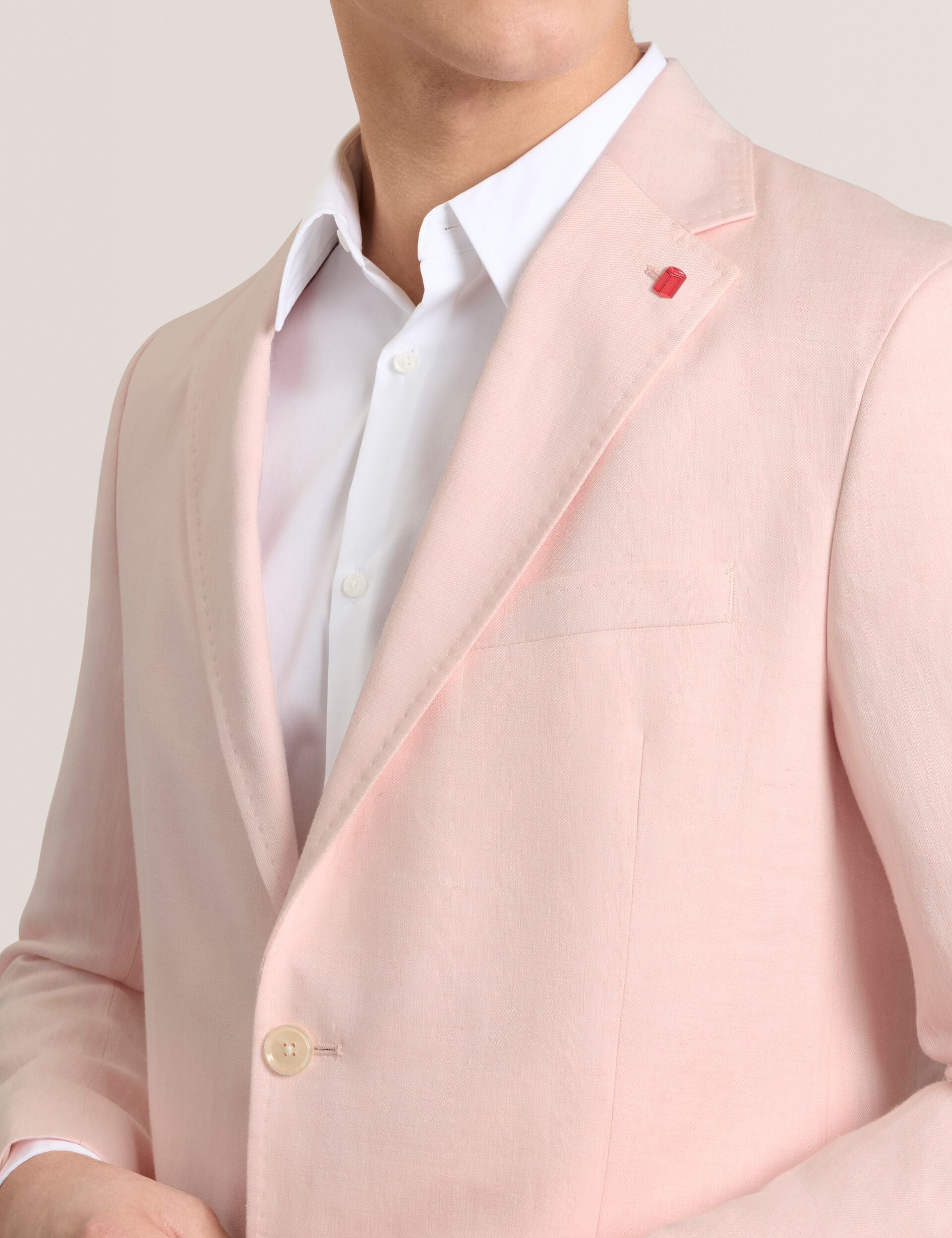 Men WINFRED - Single Breasted Two Button Notch Flat Front Linen Suit Jacket - Ted Baker