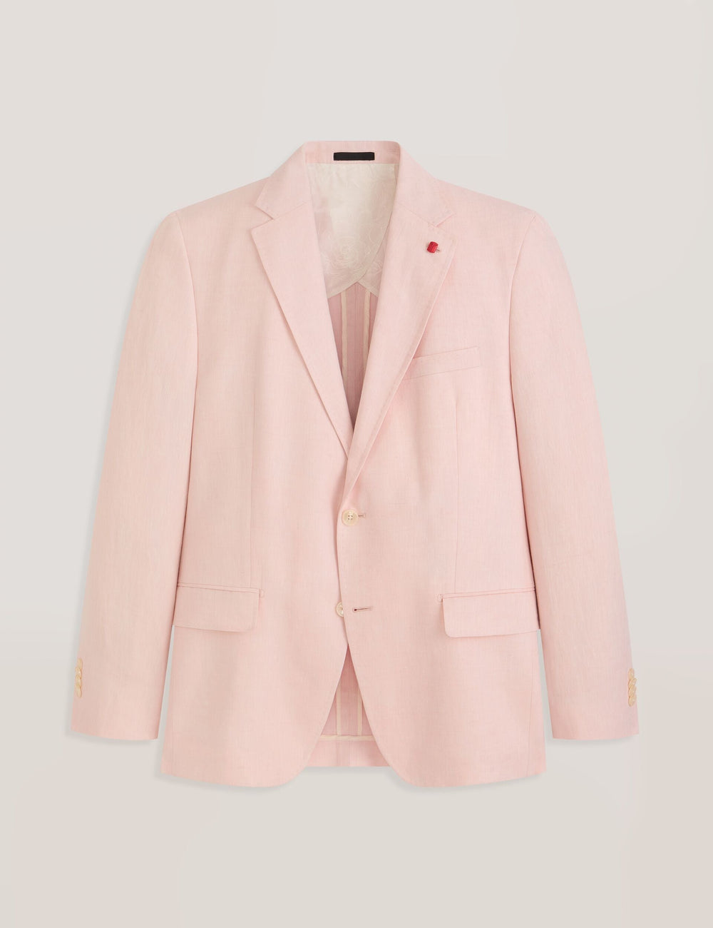 Men WINFRED - Single Breasted Two Button Notch Flat Front Linen Suit Jacket - Ted Baker