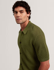Men DOMATI Diamond Crochet Knit Short Sleeve Shirt - Ted Baker