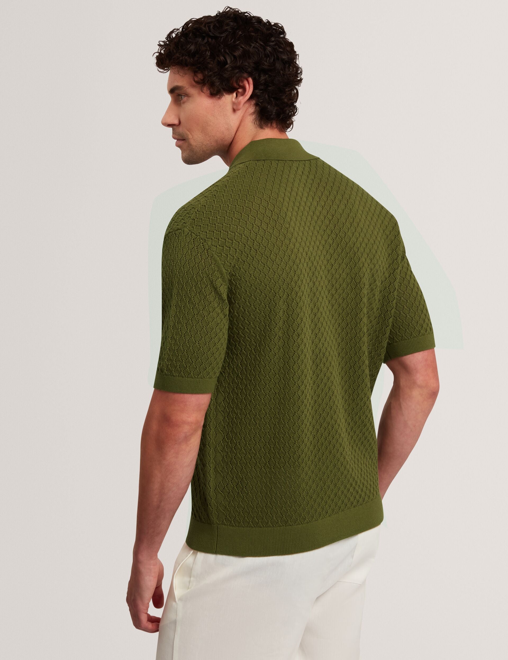 Men DOMATI Diamond Crochet Knit Short Sleeve Shirt - Ted Baker