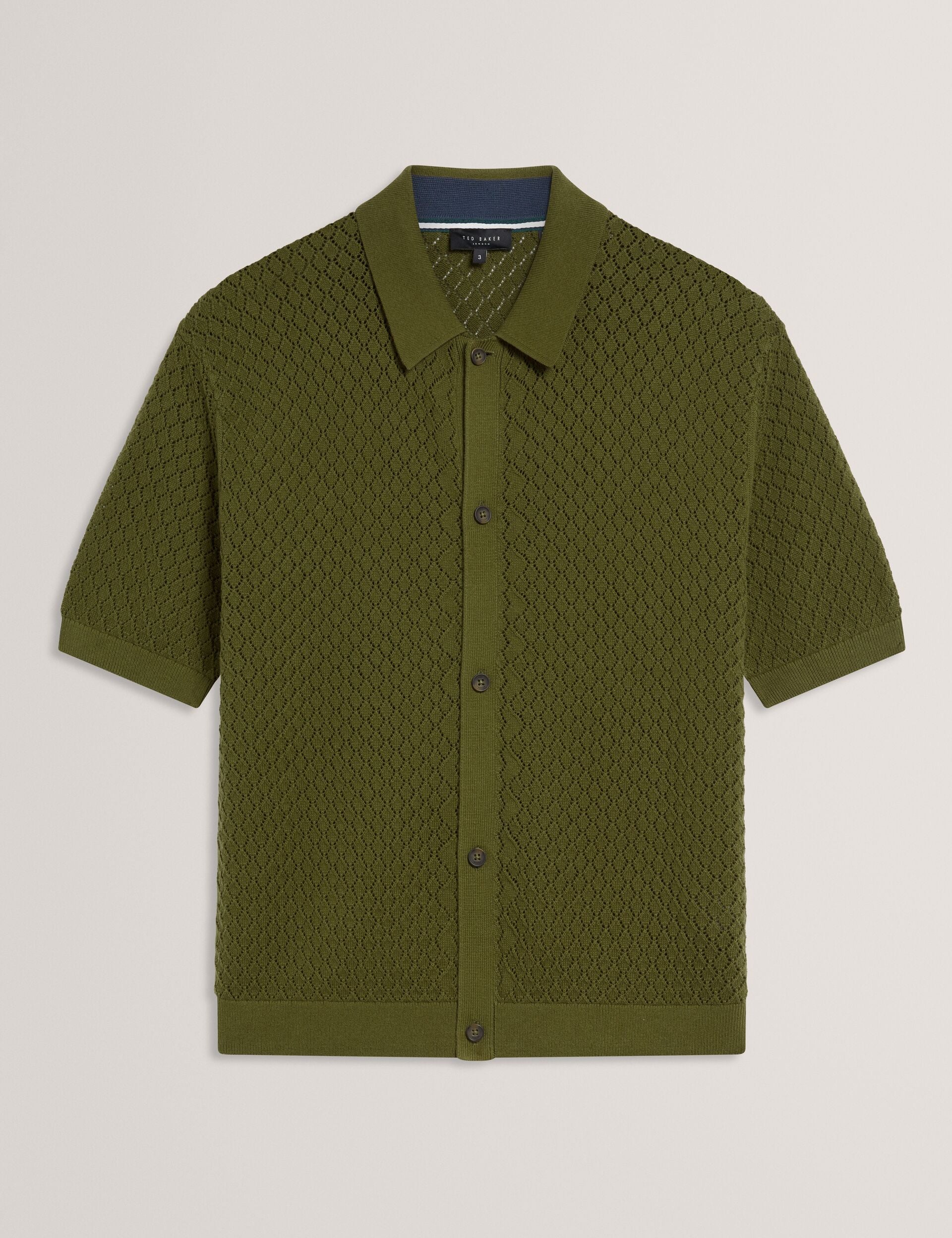 Men DOMATI Diamond Crochet Knit Short Sleeve Shirt - Ted Baker