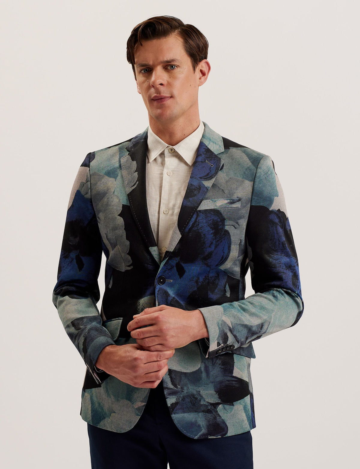 Men WALKERJ - Printed Floral Pique Jersey Blazer - Ted Baker