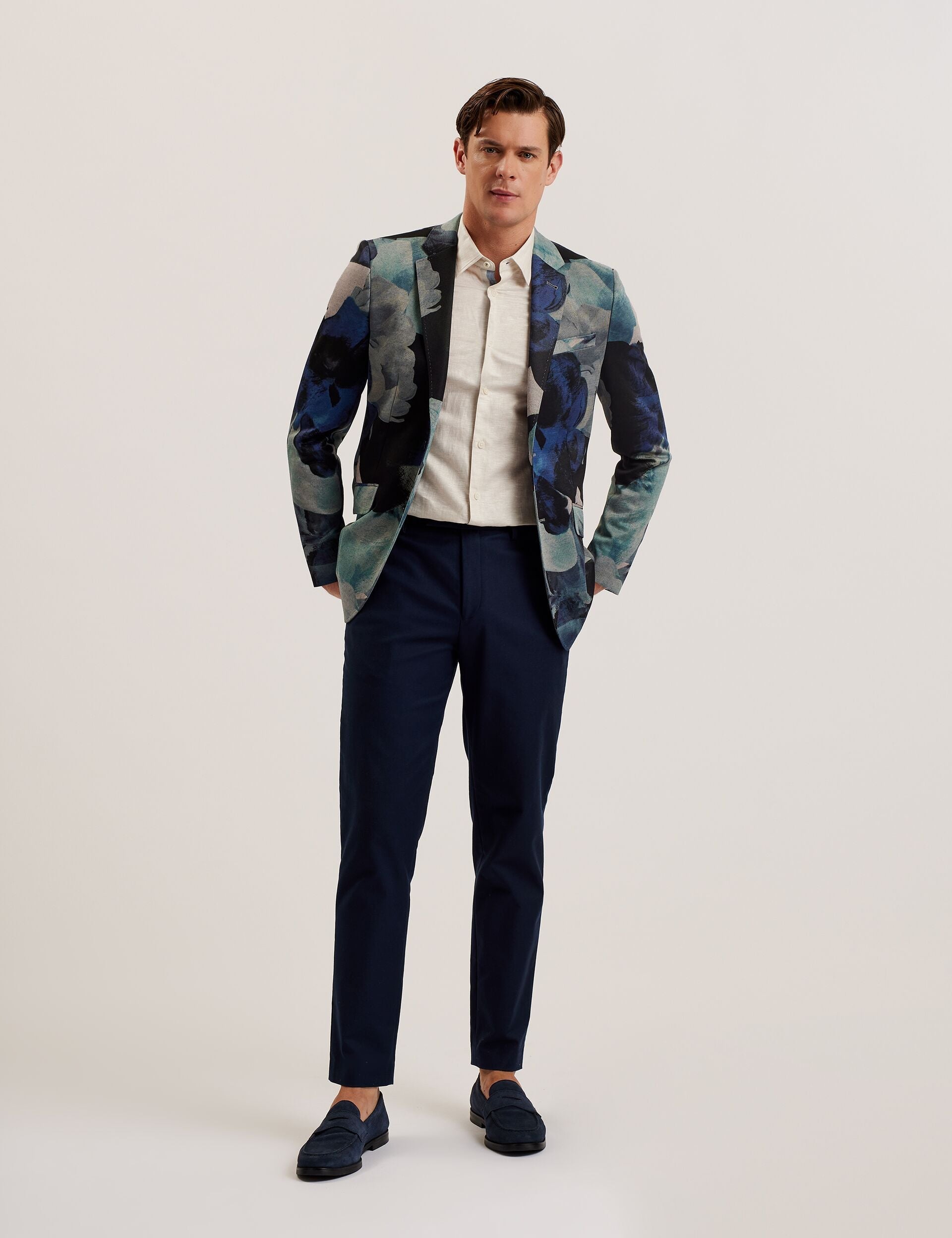 Men WALKERJ - Printed Floral Pique Jersey Blazer - Ted Baker