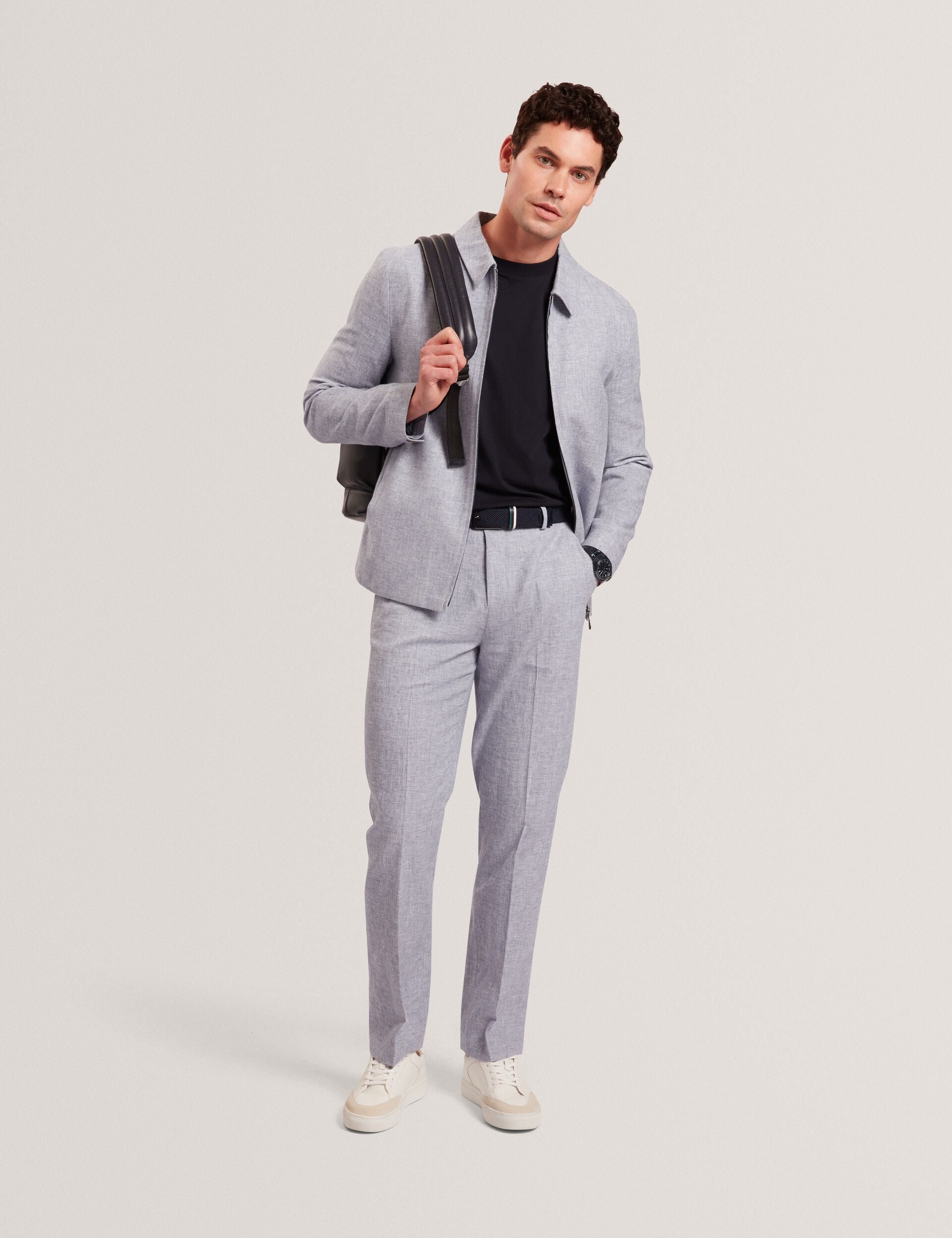 Men GIVRANT Tailored Linen Blend Slim Fit Pants - Ted Baker