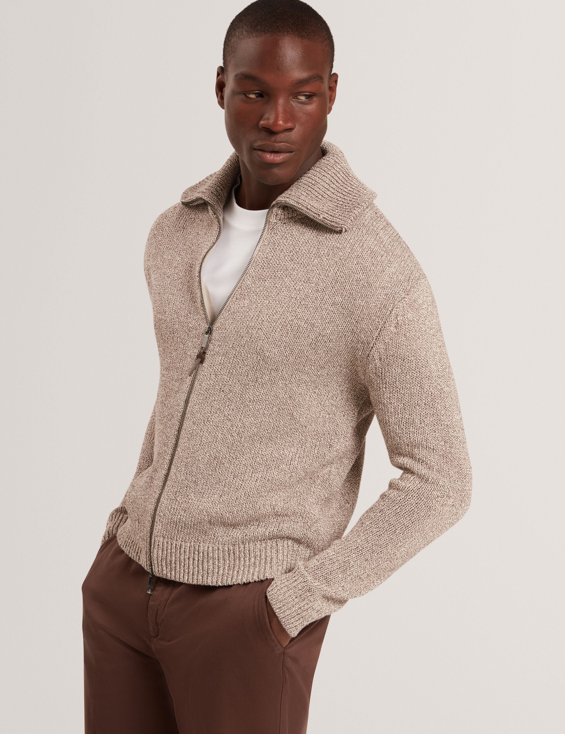 Men|Sale VARINK Twisted Yarn Knit Zip-Through Jumper - Ted Baker