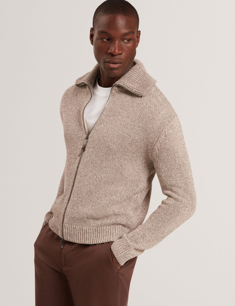 Men|Sale VARINK Twisted Yarn Knit Zip-Through Jumper - Ted Baker