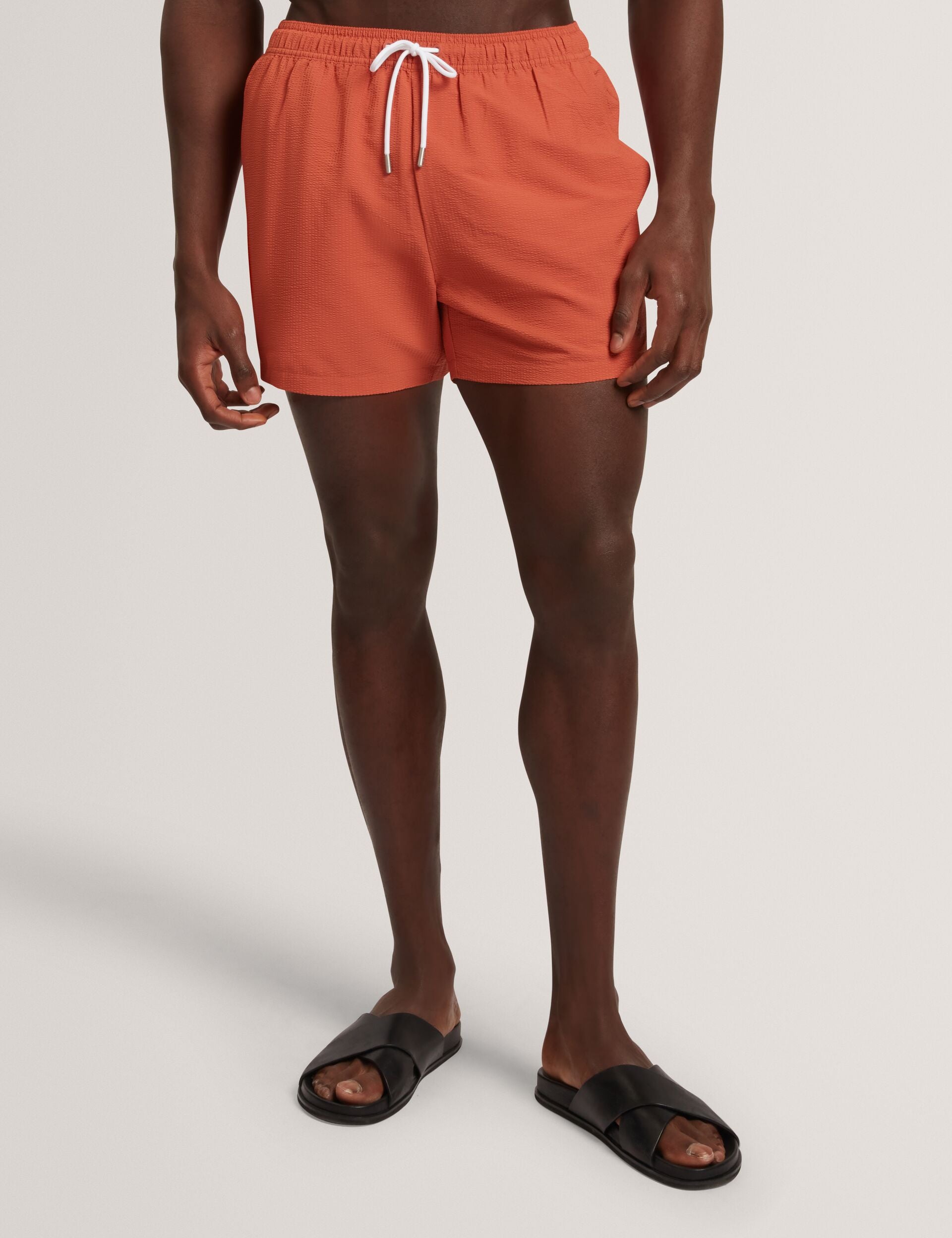 Men HEFFNER - Seersucker Mid-Length Swim Shorts - Ted Baker