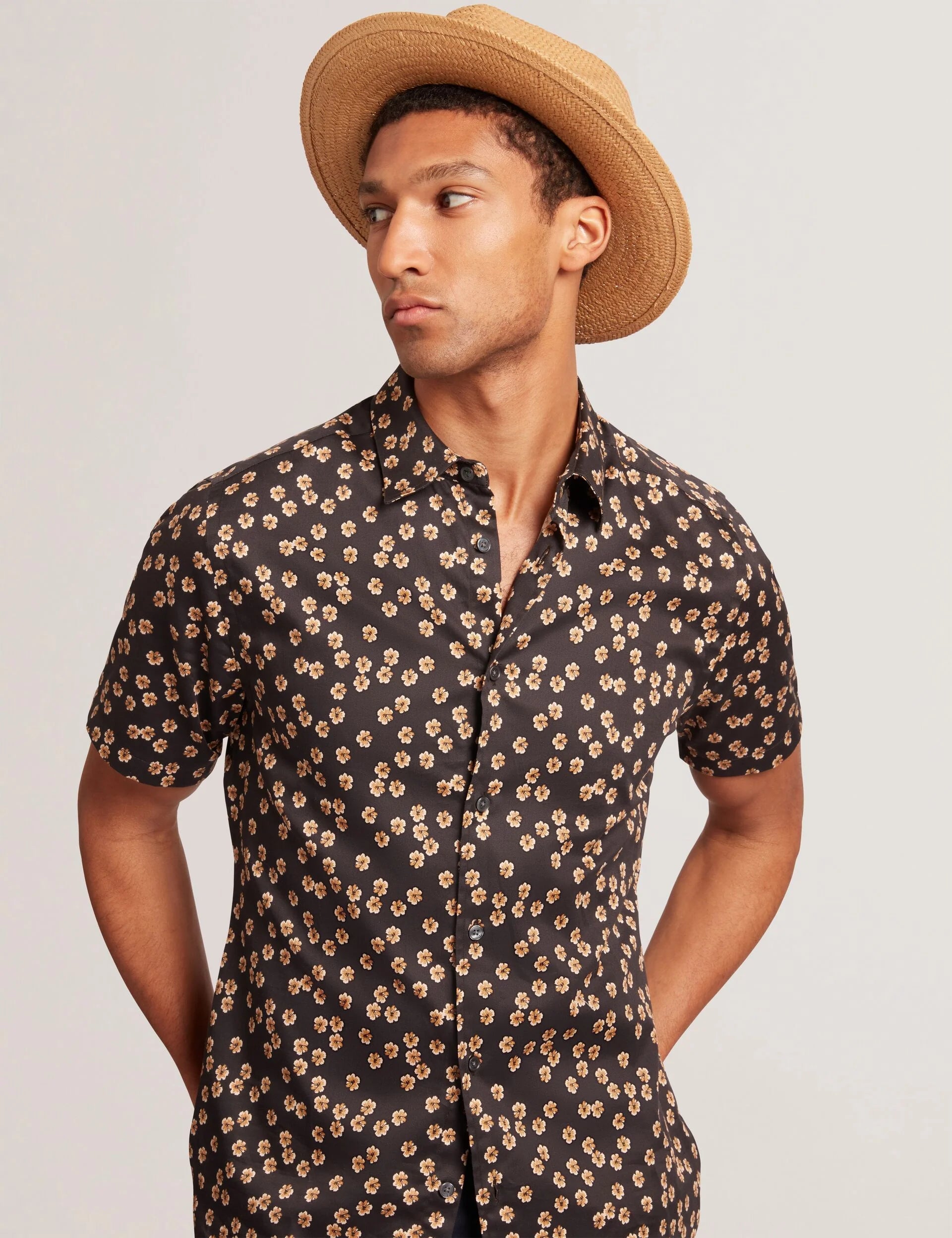 Men ADRIENS - Straw Panama Webbing Detail Hat - Ted Baker