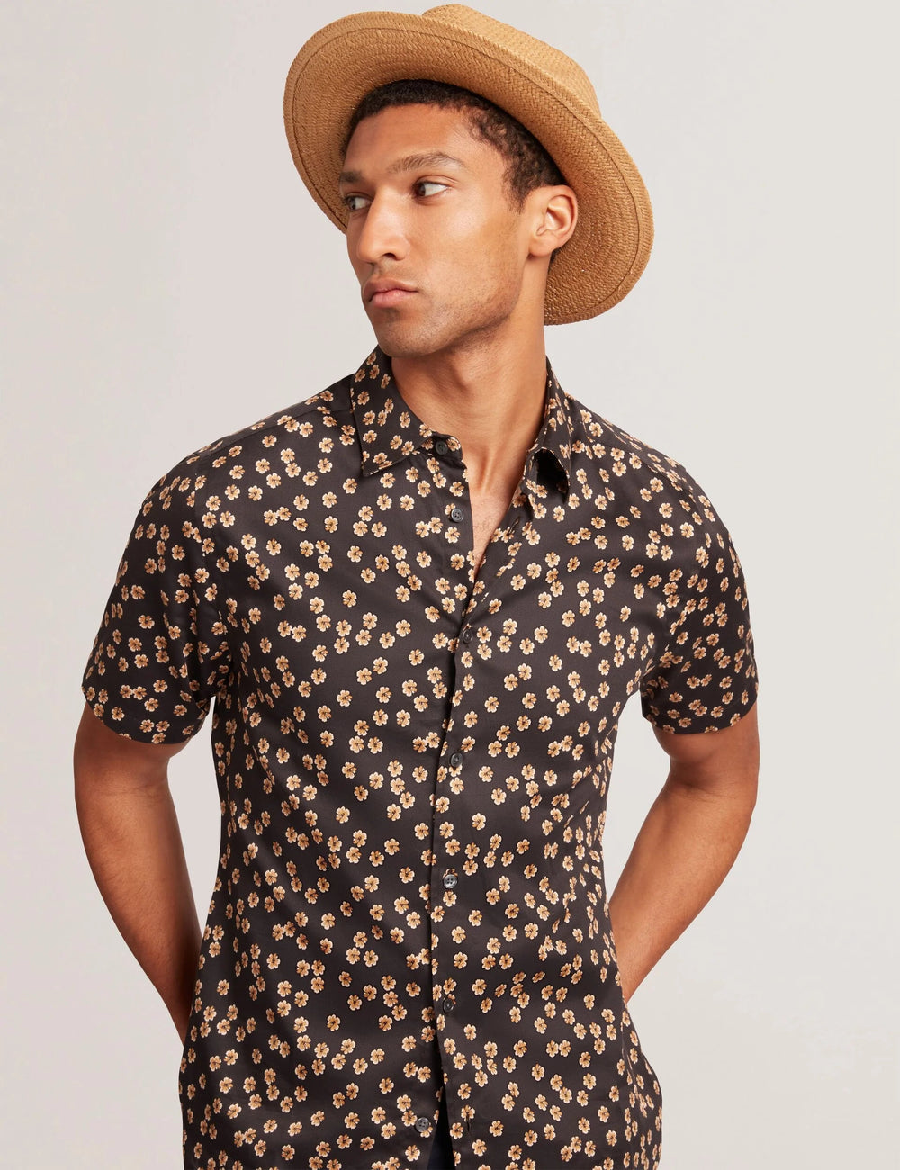 Men ADRIENS - Straw Panama Webbing Detail Hat - Ted Baker