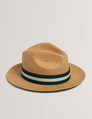 Men ADRIENS - Straw Panama Webbing Detail Hat - Ted Baker