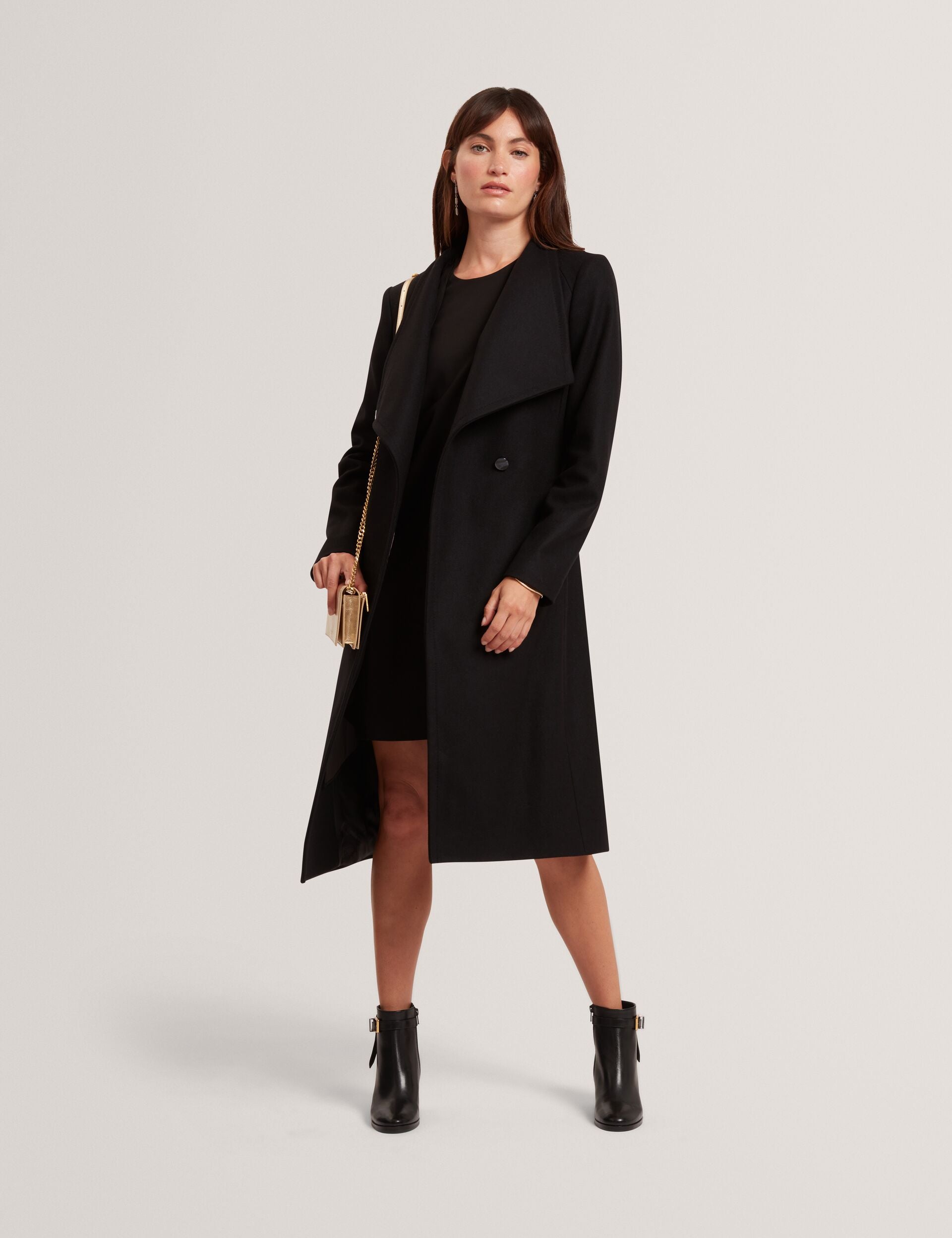 Sale|Women ROSE Mid Length Belted Wool Wrap Coat - Ted Baker