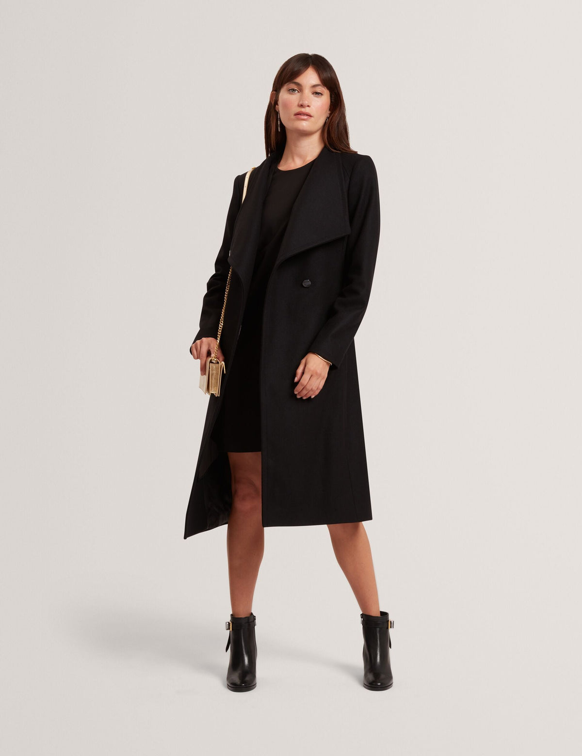 Sale|Women ROSE Mid Length Belted Wool Wrap Coat - Ted Baker