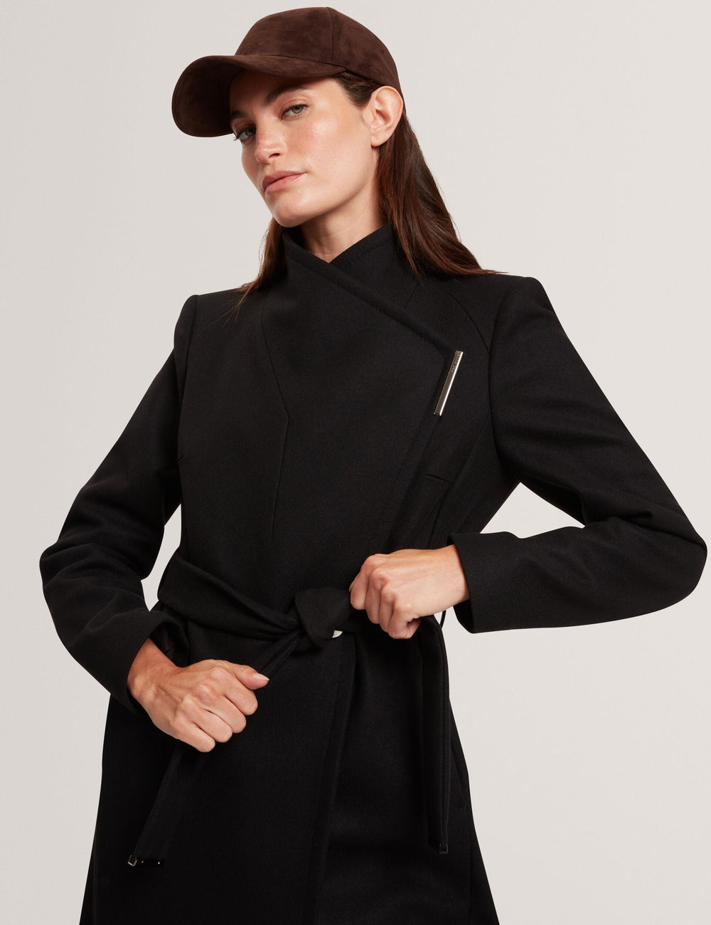 Sale|Women ROSE Mid Length Belted Wool Wrap Coat - Ted Baker