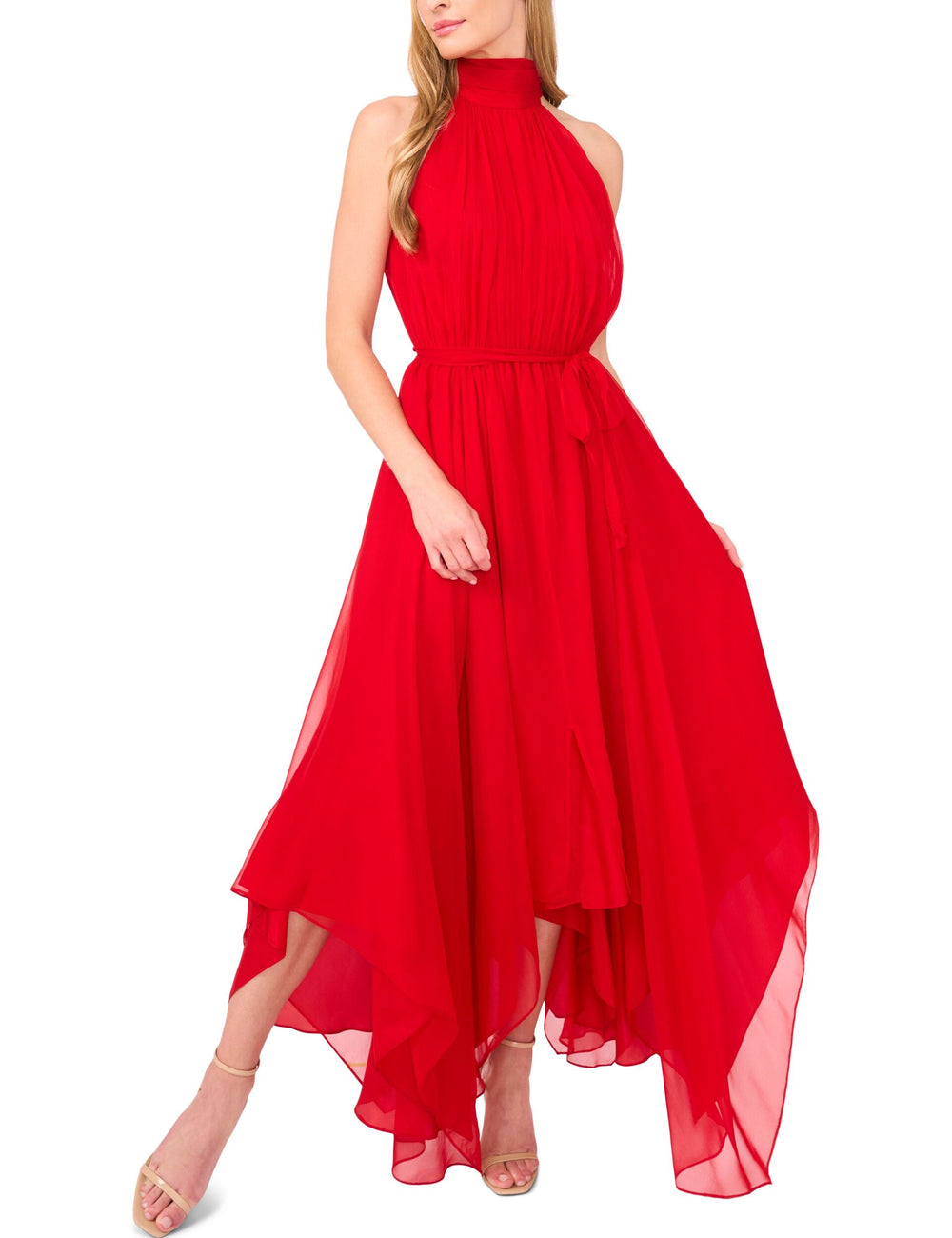 Sale|Women HALTER NECK HANKERCHIEF HEM MIDI DRESS - Salsa - Ted Baker