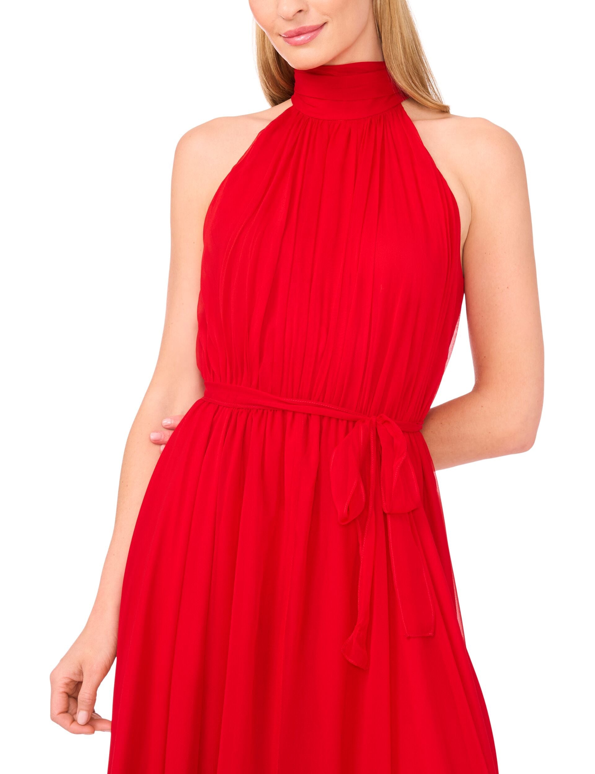 Sale|Women HALTER NECK HANKERCHIEF HEM MIDI DRESS - Salsa - Ted Baker