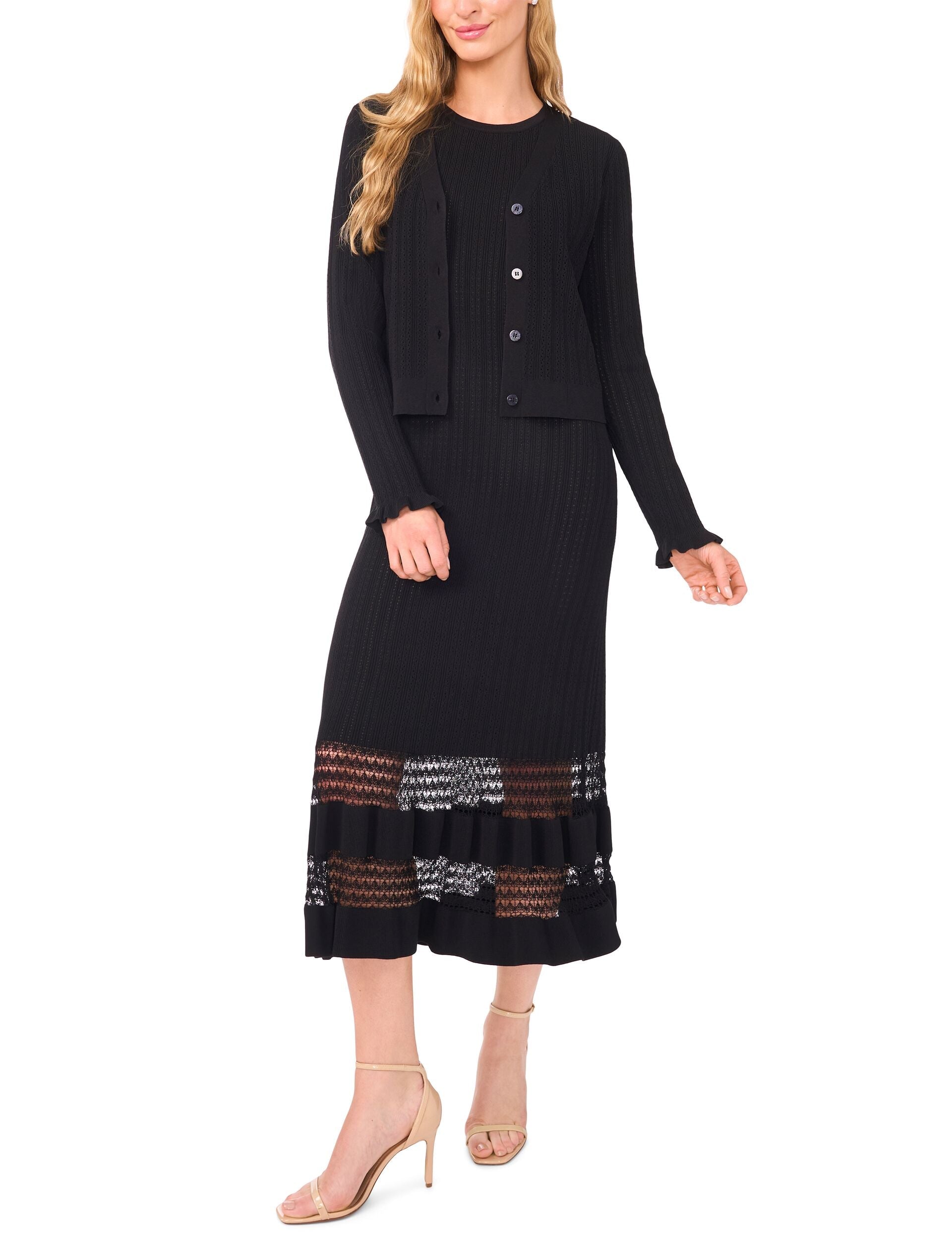 Sale|Women V-NECK CROP CARDIGAN WITH RIB - Rich Black - Ted Baker
