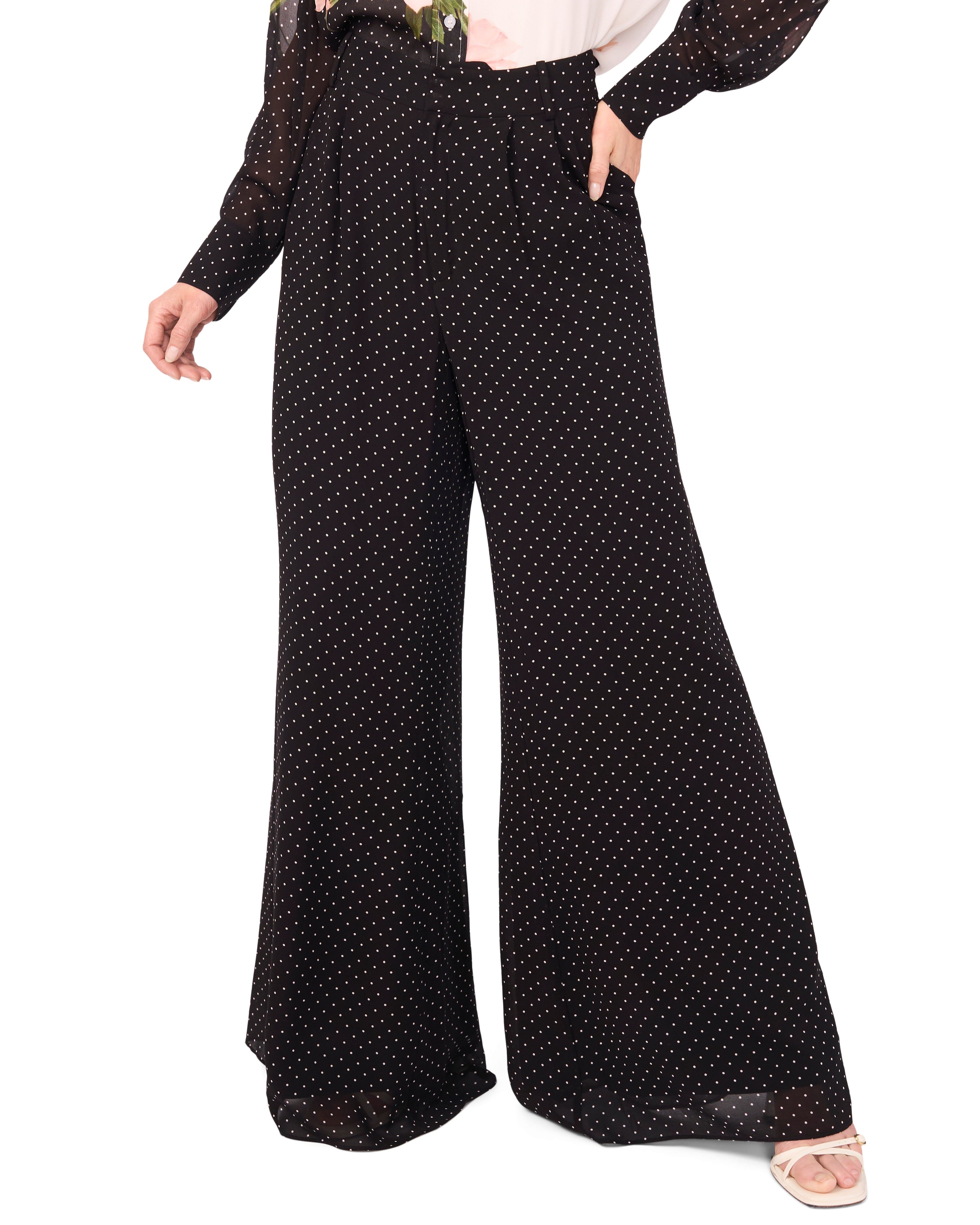 Sale|Women WIDE LEG TUCK PANT - Black - Ted Baker