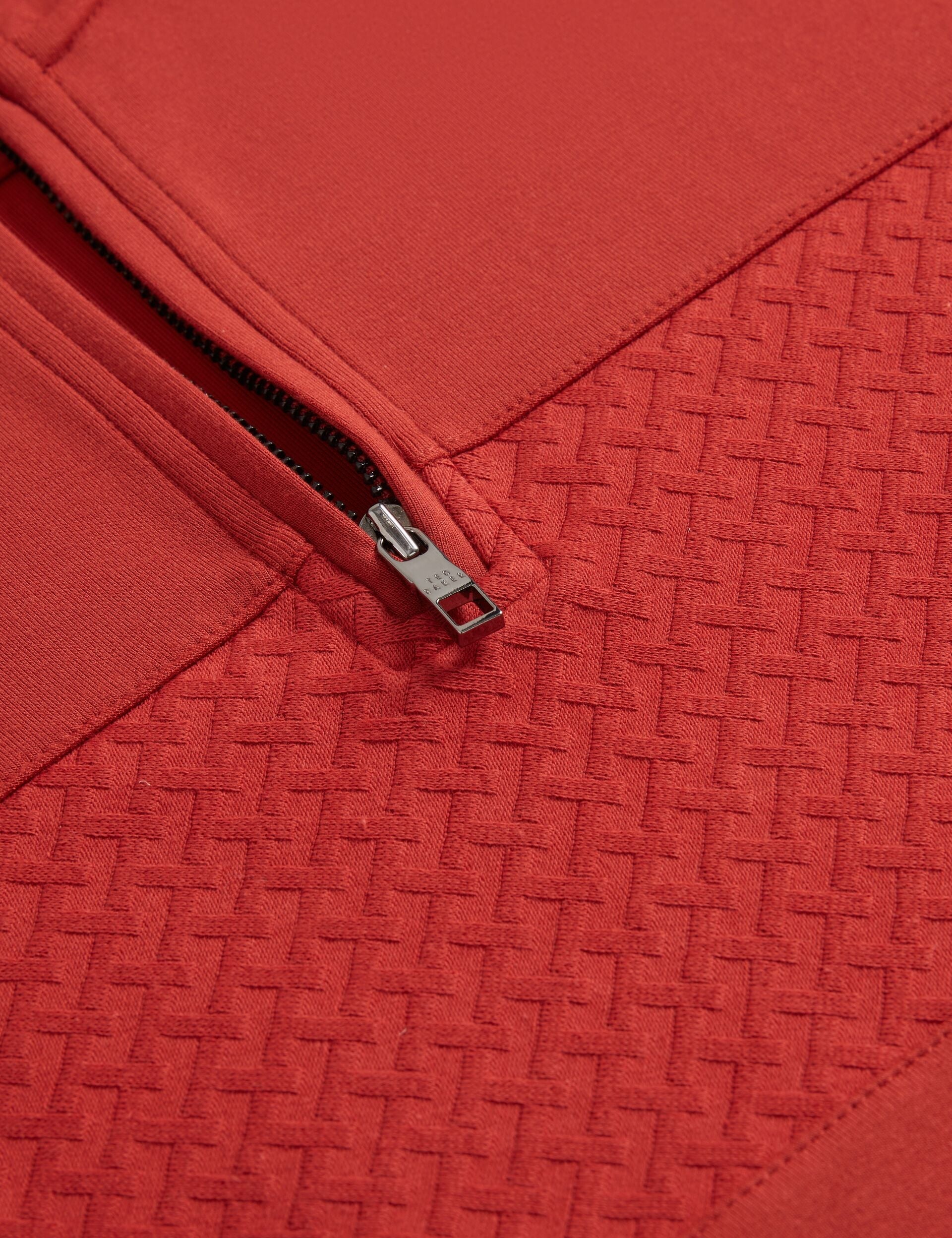 Sale|Men SIMONEA - Textured Panel Half-Zip Modal Sweatshirt - Ted Baker
