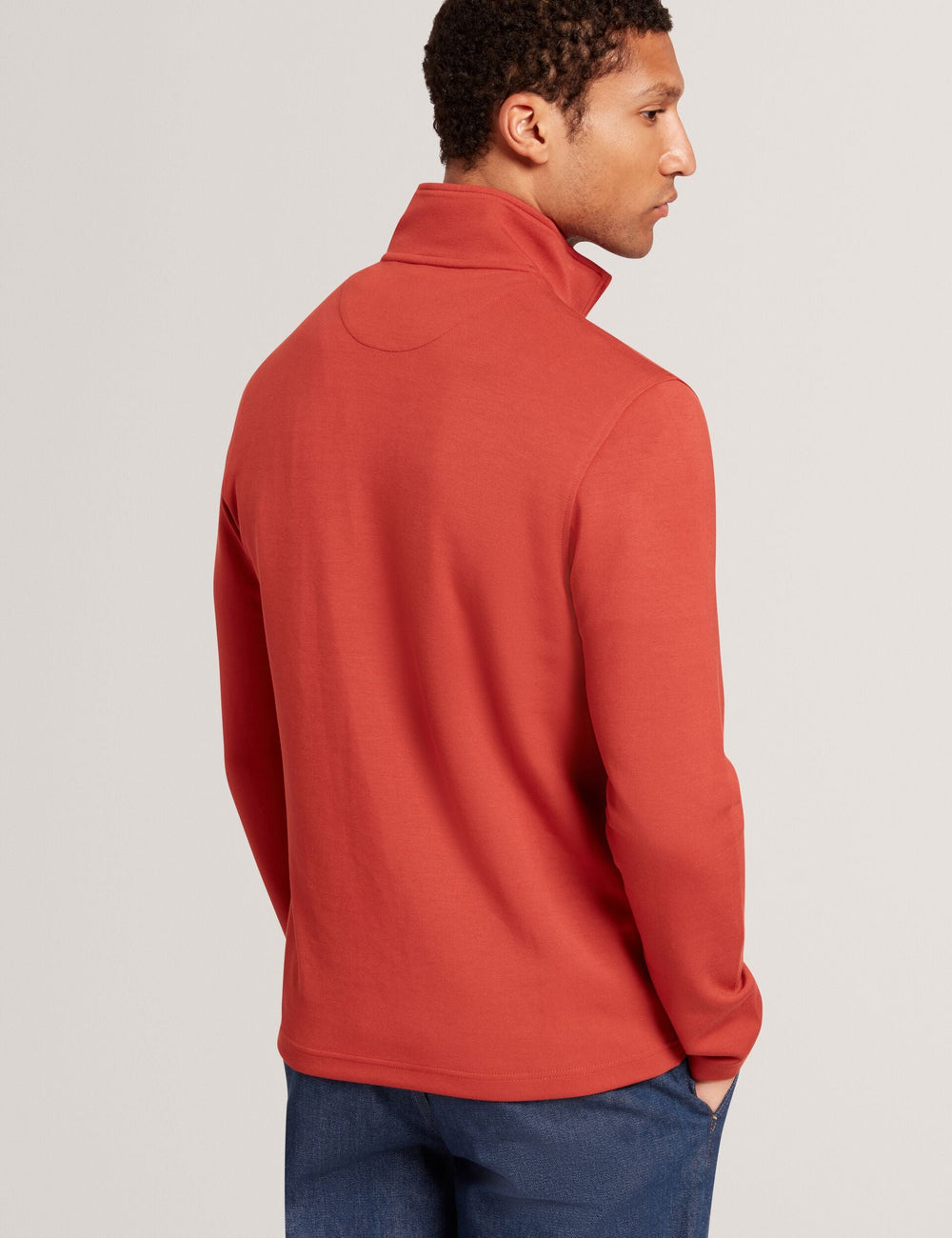 Sale|Men SIMONEA - Textured Panel Half-Zip Modal Sweatshirt - Ted Baker