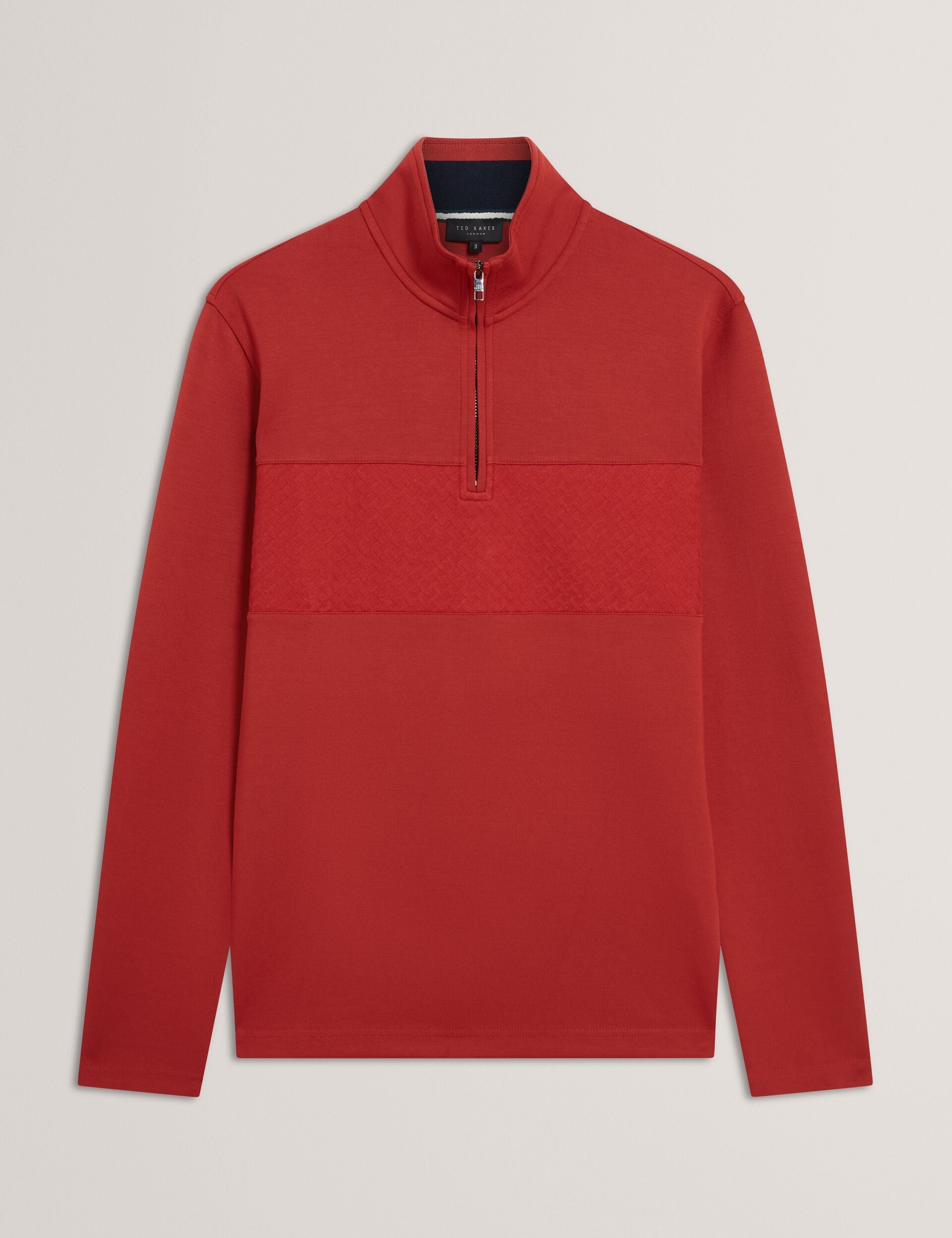 Sale|Men SIMONEA - Textured Panel Half-Zip Modal Sweatshirt - Ted Baker