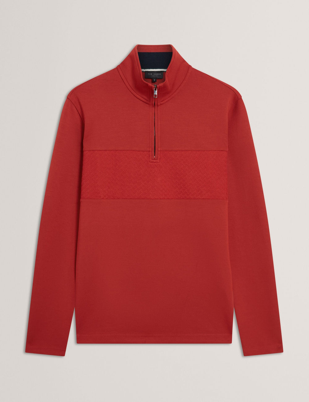 Sale|Men SIMONEA - Textured Panel Half-Zip Modal Sweatshirt - Ted Baker