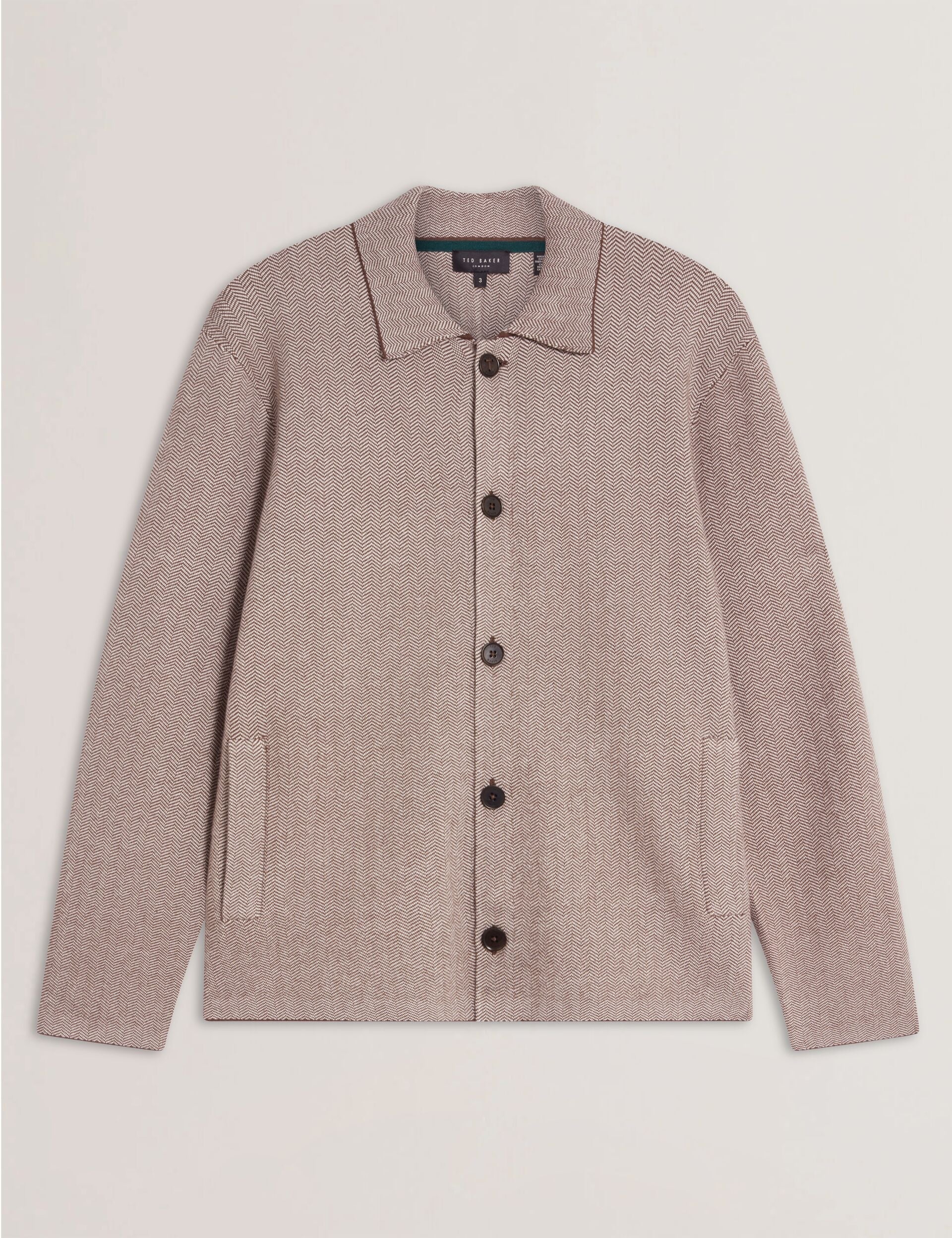Sale|Men THIMON - Herringbone Knit Button-Up Jacket - Ted Baker
