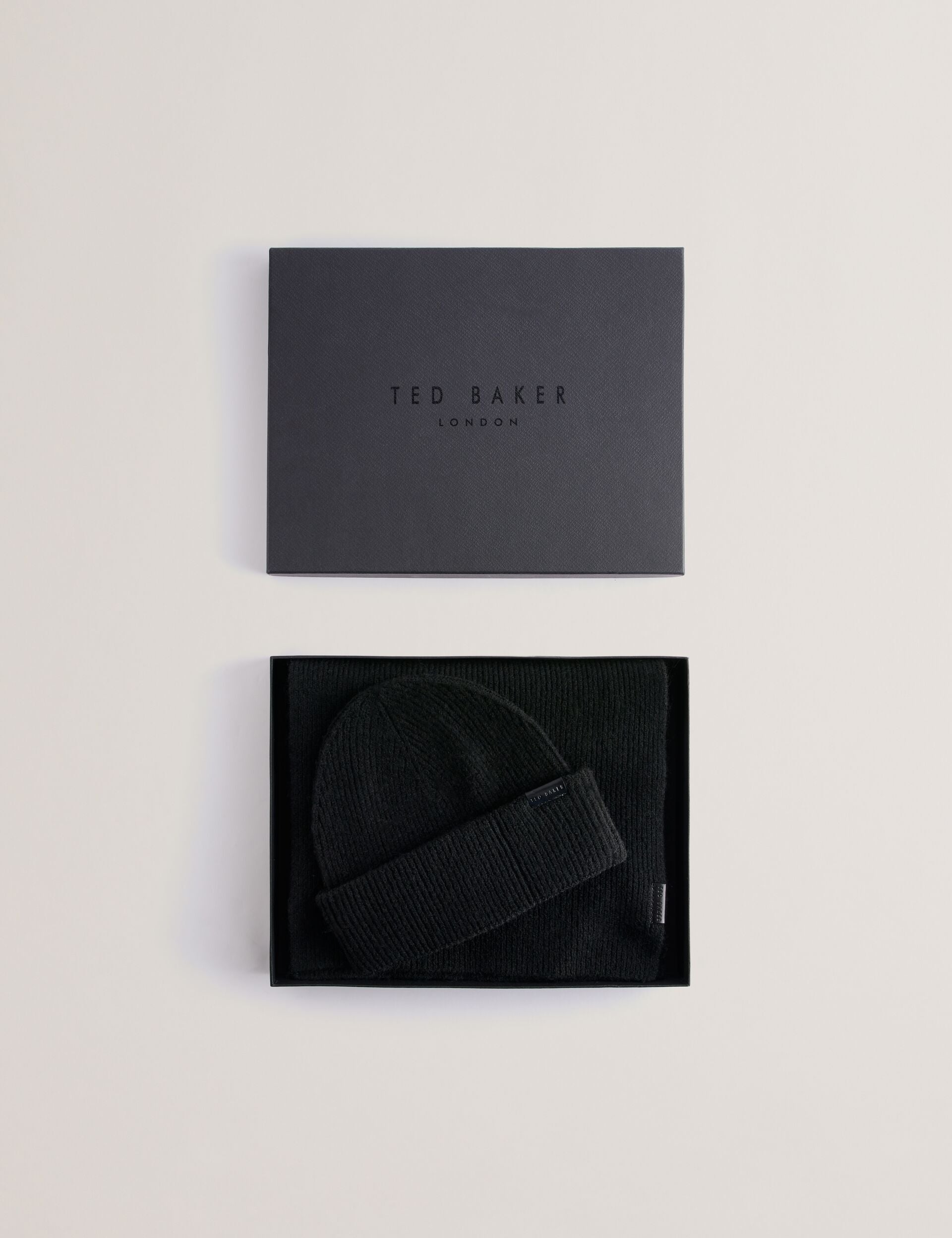 Sale|Men ALLIIES - Ribbed Knit Hat And Scarf Set - Ted Baker