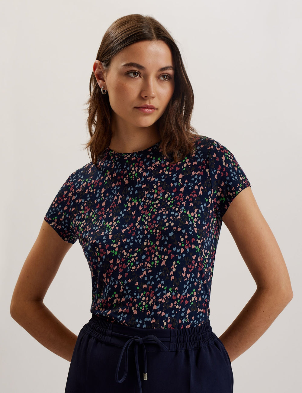 Women REMANAA - Heart Printed Fitted Tee - Ted Baker