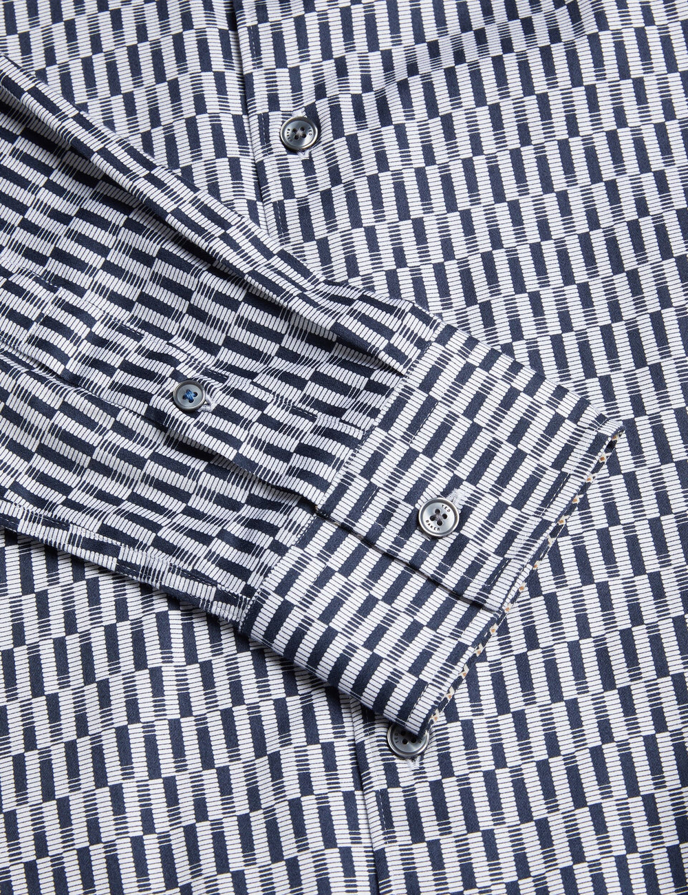 Men FRESTIN - Geometric Pattern Slim Long Sleeve Shirt - Ted Baker