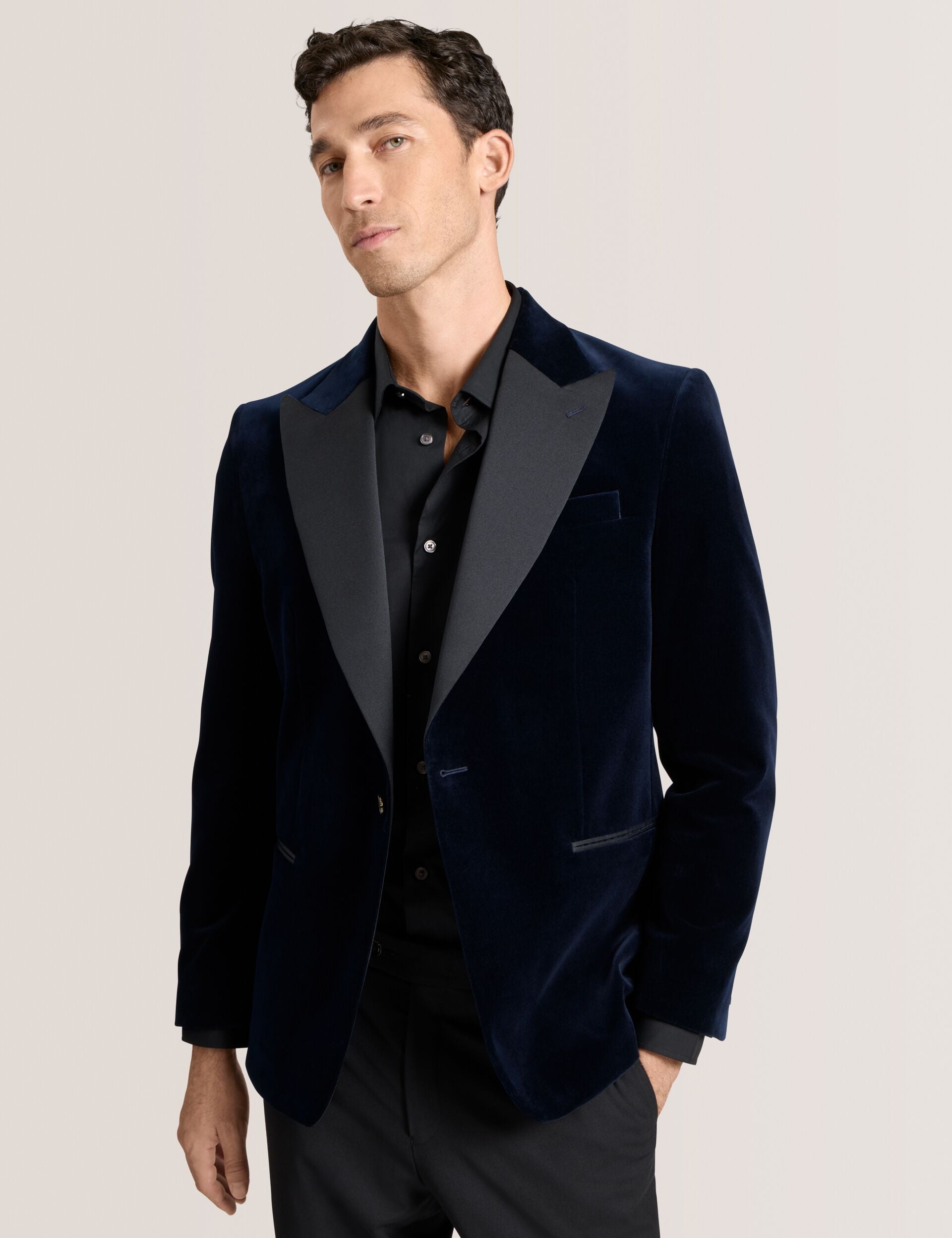 Men WEBSTER Velvet Single Breasted Tuxedo Jacket - Ted Baker